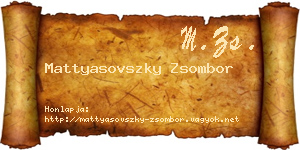 Mattyasovszky Zsombor névjegykártya