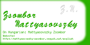 zsombor mattyasovszky business card